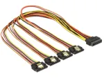 SATA maitinimo kabelis DeLOCK 60158 0,5 m SATA 15 kontaktų &ndash; 4 &times; SATA 15 kontaktų, įvairiaspalvis