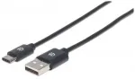 Manhattan USB-C į USB-A laidas, 50 cm, Ki&scaron;tukas-Ki&scaron;tukas, Juodas, 480 Mbps (USB 2.0), Hi-Speed USB, Viso gyvenimo garantija