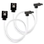 Corsair CC-8900279 Premium SATA kabelis su apvalkalu, kampuotas, 30 cm, baltas, 2 vnt. rinkinys