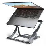 Axagon STND-LAG Aliumininis stovas ne&scaron;iojamam kompiuteriui 10 inch&ndash;17,3 inch, a&scaron;tuoni reguliavimo lygiai, pilka spalva