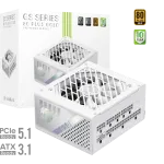 Gamemax GS 650G WH 650W maitinimo blokas, 80 PLUS Gold, pilnai modulinis, baltas