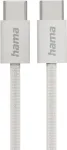 Hama audinio USB-C į USB-C įkrovimo kabelis, 1 m, nailonas, smėlio spalvos