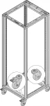 SCHROFF Lenkrollen laidžios, ESD varža < 10 kOhm pagal EN 12528 - LENKROLIAI LAIDŽ. 300KG 100D (27230110)