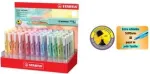 Stabilo Textmarker swing cool Pastel žymekliai tekstui, 48 vnt. dėklas, plok&scaron;čiu galu, 1&ndash;4 mm