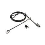 Kensington Slim NanoSaver 2.0 Dual Headed Lock, raktinis, anglinis plienas, sidabrinė, juoda