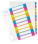 Leitz Indices Printable PP A4+ 1-10 WOW, skaitmeniniai skirtukai, polipropilenas (PP), įvairiaspalviai, kra&scaron;tovaizdžio orientacija, A4 Maxi, 245 mm
