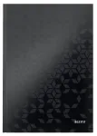 Leitz Notebook WOW A4 languotas kietu vir&scaron;eliu 90g/80 lapų, ra&scaron;tas, juoda