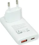 VALUE USB sieninis įkroviklis, EU/US ki&scaron;tukas, 2x USB (A+C), 65W