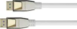 GOOD CONNECTIONS PREMIUM DisplayPort 2.0 laidas, 54 Gbit/s, UHBR 13.5, 4K @240Hz / 8K @60Hz, pilno metalo jungtis, varis, 2 m, baltas
