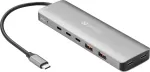 Sandberg USB-C į 5x USB-C + 2x USB-A &scaron;akotuvas, 100W, USB 3.2 Gen 1, pilka