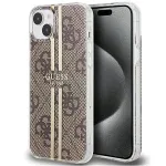 Guess GUHCP15MH4PSEGW iPhone 15 Plus / 14 Plus 6,7 inch Hardcase IML 4G Gold Stripe Brown