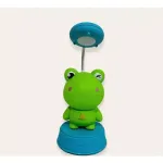Kiddyz NL1 Space Froggy vaiki&scaron;ka naktinė lemputė ir stalinė lempa (20x10 cm) su USB maitinimu ir pie&scaron;tukų galąstuvu, žalia