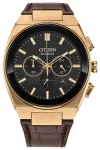 CITIZEN Eco-Drive Chronograph Watch CA4583-01E 43mm Brown Leather