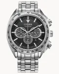 CITIZEN vyri&scaron;kas Eco-Drive chronografinis laikrodis CA4540-54E 43mm nerūdijantis plienas