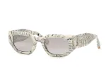 Philipp Plein Moteri&scaron;ki Akiniai nuo Saulės SPP066M5109YL &ndash; Juodas/auksinis rėmelis, pilki lę&scaron;iai, 51/21/135 mm