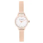 Olivia Burton Moteri&scaron;kas Laikrodis OB16MC61 23mm Rožinis Auksas Kvarcinis Nerūdijančio Plieno Tinklelis