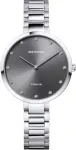 Bering Women's Classic Collection kvarcinis laikrodis 34mm pilku ciferblatu, pilka titano Milanese mesh apyranke 11334-772