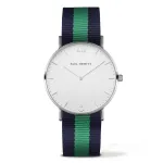 PAUL HEWITT Unisex Sailor Line Quartz Watch 39mm Rose Gold Stainless Steel Case White Dial Green Perlon Strap PHSASSTWNG20S