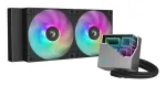 Vandens au&scaron;intuvas DeepCool LT240 &mdash; 240 mm radiatorius, 2x 120 mm PWM ventiliatoriai, hidrodinaminis guolis, LGA 1200 palaikymas, juodas