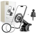 TECH-PROTECT N51 Magnetinis MagSafe laikiklis automobiliui ant prietaisų skydelio ir ventiliacijos angos, juodas