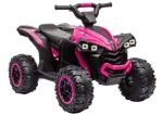 LEAN CARS elektrinis vaiki&scaron;kas keturratis HL568 Pink &ndash; 12V 2x30W ATV su muzika, LED žibintais, 30 kg talpa