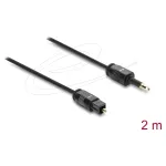 Delock optinis garso kabelis &ndash; Mini TOSLINK 3,5 mm į TOSLINK, 2 m, juodas
