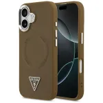 GUESS Triangle Logo MagSafe dėklas, skirtas iPhone 17 - rudas