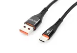 Accura USB-A į USB-C 2,0 m guminis laidas 5V/2A juodas