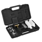 NEO TOOLS 11-271 Tarpinės po cilindro galvute nuotėkio testeris &ndash; CO2 degimo nuotėkio detektorius benzininiams, dyzeliniams ir LPG varikliams su 250ml bromtimolio mėlynojo skysčiu, universaliu kūgio adapteriu ir 10 gamintojų radiatoriaus adapterių