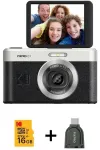 KODAK PixPro C1 juodos spalvos kompakti&scaron;kas skaitmeninis fotoaparatas su 16GB SDHC kortele