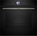 Bosch Serie 8 HRG7764B1 įmontuojamoji orkaitė, 60 cm, 71 l, A+, garai, AirFry, pirolizė, Home Connect, juoda