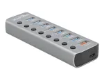 USB Hub Delock 63264, 7x USB-A 3.2 Gen1, USB-C PD 3.0, metalinis korpusas