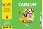 Canson Kids pie&scaron;imo popieriaus bloknotas A4 90 g/m&sup2; baltas &scaron;velniai grūdėtas 50 lapų pie&scaron;tukui ir spalvotiems pie&scaron;tukams C629012000