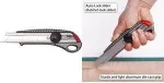 NT Cutter L-550GP 18 mm lūžtamas universalus peilis su aliuminio korpusu, metaliniu a&scaron;menų kreiptuvu, varžtiniu fiksatoriumi, antracito spalvos