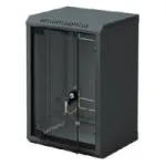 Triton 10 inch sieninis spintelė 6U, 300mm gylio, stiklinėmis durelėmis, juoda RAL 9005 RBA-06-AS3-BAX-C1