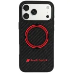 Audi RSQ Carbon Fiber Sport Red Circle MagSafe dėklas iPhone 18 Pro Max / 17 Pro Max, juodas