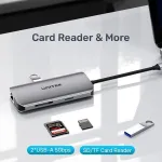 USB-C HUBAS Unitek D1122A01 su 2x HDMI 4K ir 100W Power Delivery
