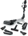 Bosch BSS711W belaidis &scaron;luotinis dulkių siurblys, akumuliatorinis, be mai&scaron;elio, 0,3 l, juodos, sidabrinės, baltos spalvos