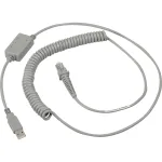 Datalogic USB kabelis, spiralinis USB ry&scaron;io kabelis, pilkas, 2 m, tinka visiems rankiniams skaitytuvams (90A051922)