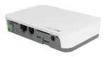 MikroTik KNOT RB924i-2nD-BT5&BG77 IoT tinklų sąsaja: LTE CAT-M/NB, Wi-Fi 2,4 GHz, Bluetooth 5.2, 2 &times; 10/100 Mbit/s LAN, PoE, DIN bėgelio tvirtinimas, balta spalva