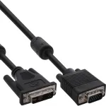InLine DVI-A kabelis 12+5 vyri&scaron;kas / 15 kontaktų HD vyri&scaron;kas VGA 3m