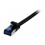 Synergy 21 Patch Laidas RJ45, CAT6A 500MHz, 0,15 m, juodas, U/FTP, plok&scaron;čias, TPE (Superflex), AWG32