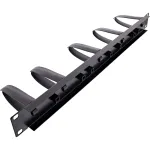 InLine 19110W 19 colių kabelių tvarkymo skydelis, 5 nuimami plastikiniai laikikliai, RAL 9005 juoda