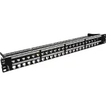 InLine Blank RJ45 Keystone skydelio plok&scaron;tė 19 colių, 48 prievadų, 1U, juoda