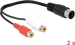 Garso kabelis DeLOCK 85835 0,2 m DIN (5 kontaktų) 2 x RCA juodas