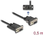 Delock RS-232 serijinis kabelis, D-Sub 9 lizdas su maitinimu 9 kontakte (DC 5.5 x 2.1 mm), 0,5 m, juodas