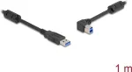 DeLOCK USB kabelis, A tipas (vyri&scaron;kas) į B tipą (vyri&scaron;kas), 90&deg; kairėn, 1 m