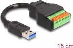 DeLOCK USB 3.2 Gen 1 laidas Type-A ki&scaron;tukas į gnybtų bloko adapterį 15 cm