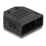 DeLOCK 67026 D-Sub plastikinis apvalkalas 9 kontaktų ki&scaron;tukui / lizdui su laido įtempimo mažinimu, juodas