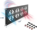 Užpildymo plok&scaron;tė DELOCK 67417 &ndash; metalinis 19 inch stovo aksesuaras su 4 ventiliatoriais, tamsiai pilka